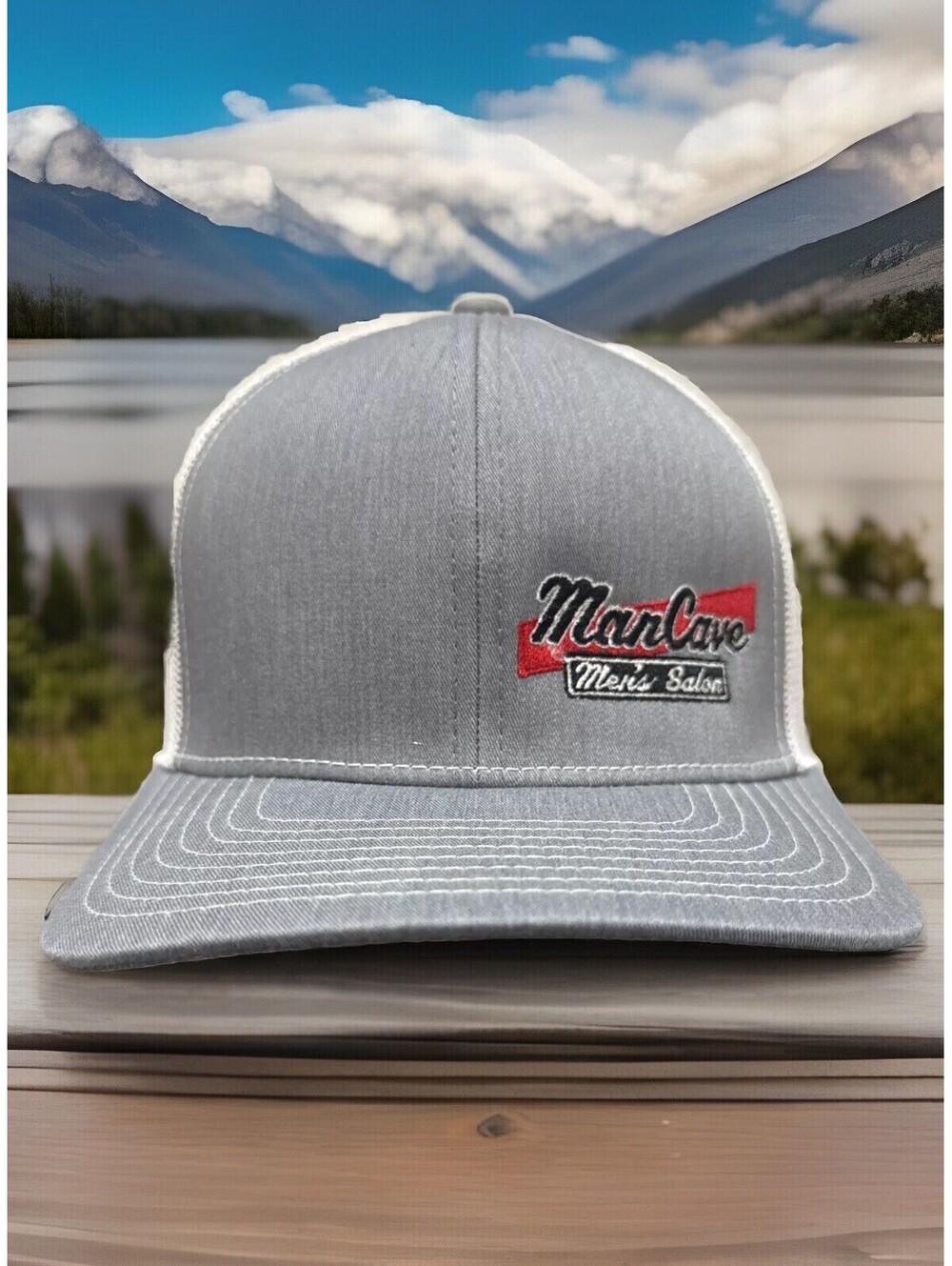 Man Cave Men’s Salon Haircut Sculpt  Shave 🪒 Trim Grey Baseball Cap